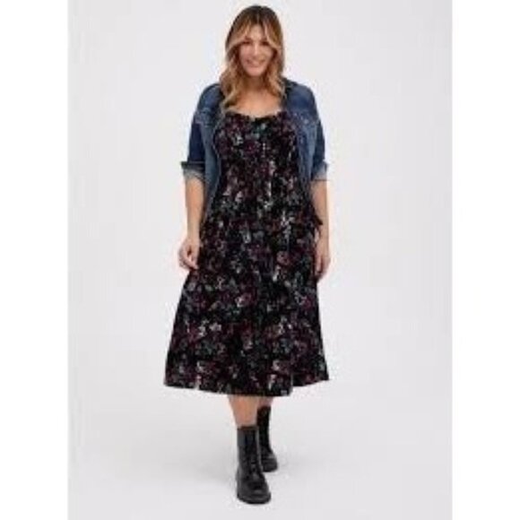 torrid Dresses & Skirts - Torrid Midi Velvet Skater Dress NEW Women’s Size 4X 26